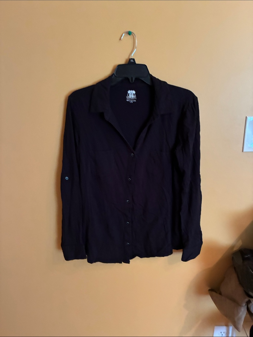 Black Button-Up Long Sleeve Shirt